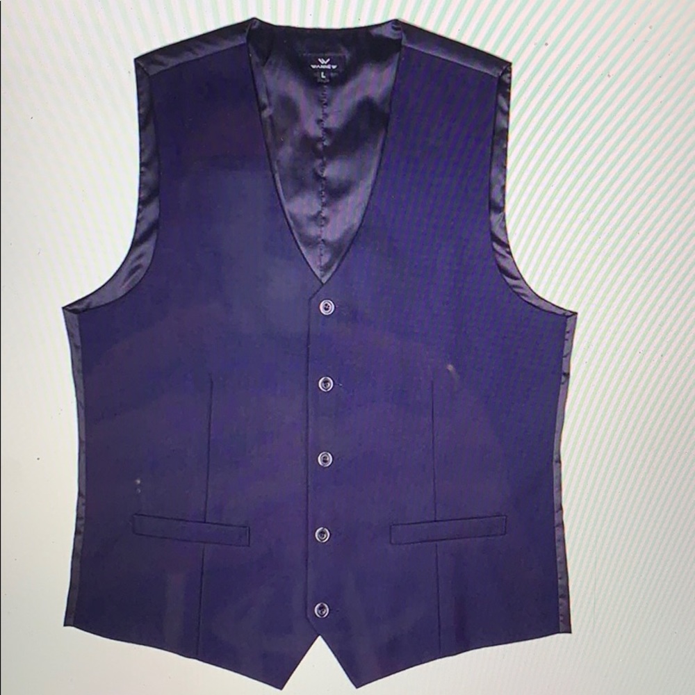 Men’s Wannew true navy blue size L tuxedo vest.